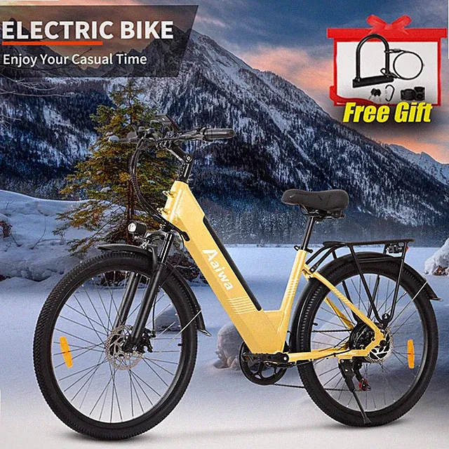 1200W Ebike 26" Electric Bike Bicycle 28Mph CommuterTire Mountain Bikes Adults