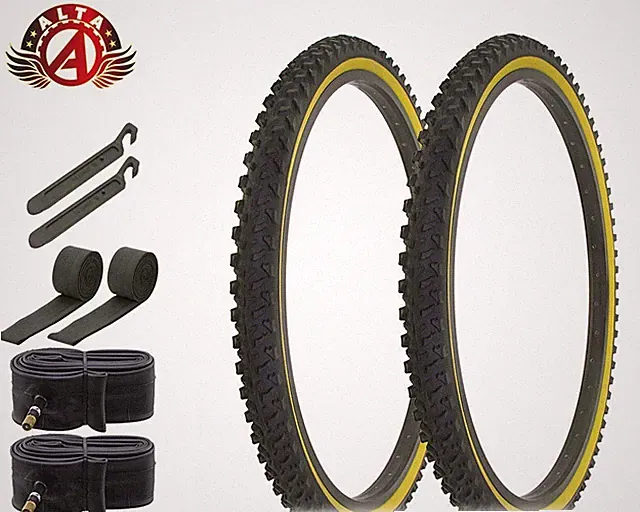 ALTA BICYCLE Performance DURABLE 26 x 2.00 GUM WALL MTB KNOBBY Tires 8pc SET.