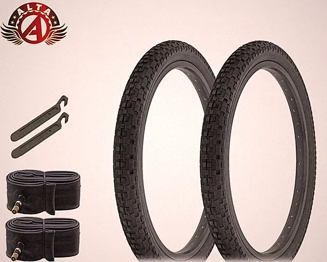 Alta HIGH Performance BMX BICYCLE 20" x 1.95" JUMPER Black Knobby TIRES 6PC SET.