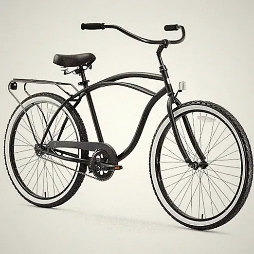Around The Block Men's Beach 26 Inch / 1-speed Matte Black w/ Black Seat/Grips