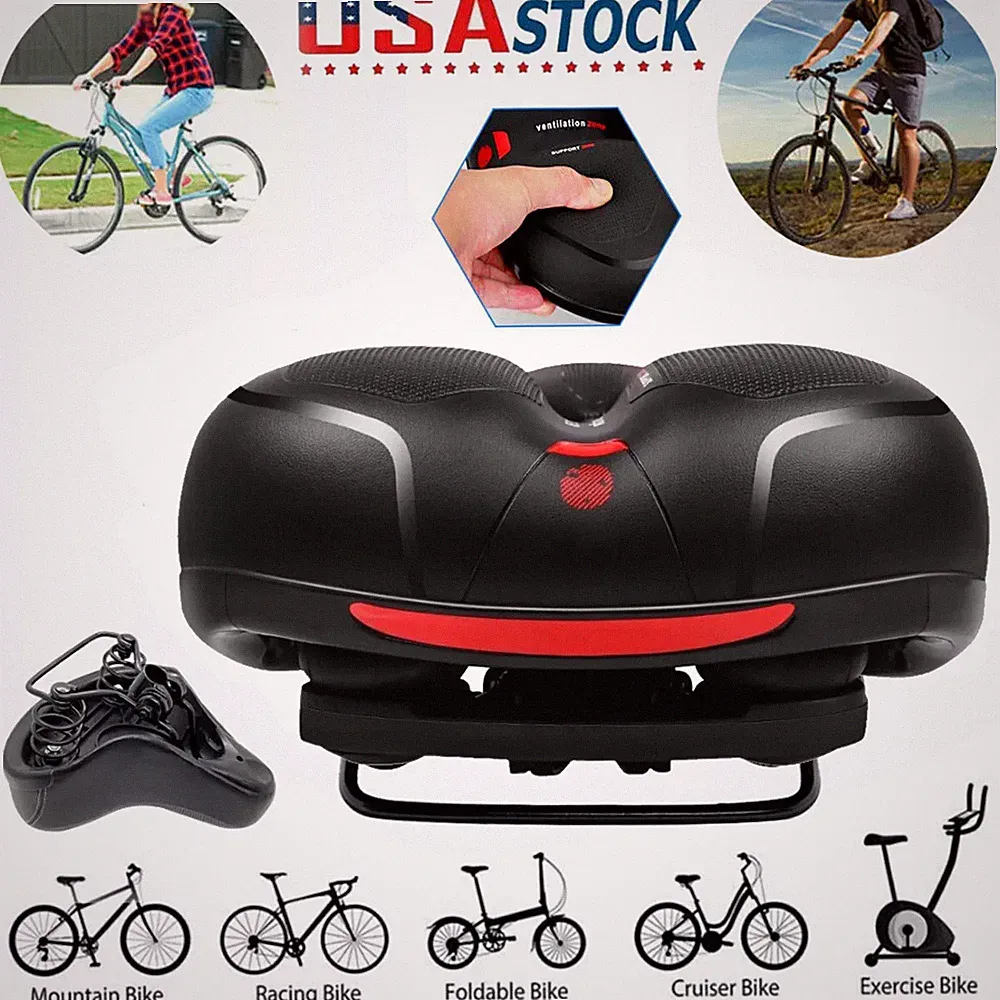 Bike Bicycle Gel Cruiser Extra Air Cushion Pad Saddle Seat Comfort Wide Big Bum