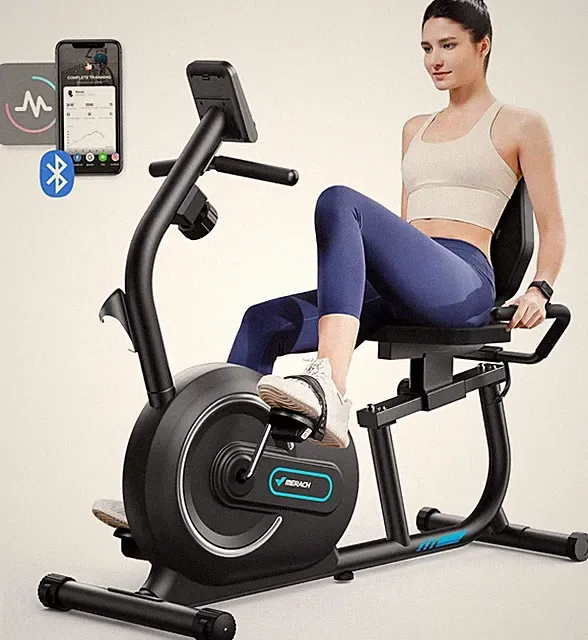 MERACH Recumbent Exercise Bike for Home with Smart Bluetooth and Exclusive App C