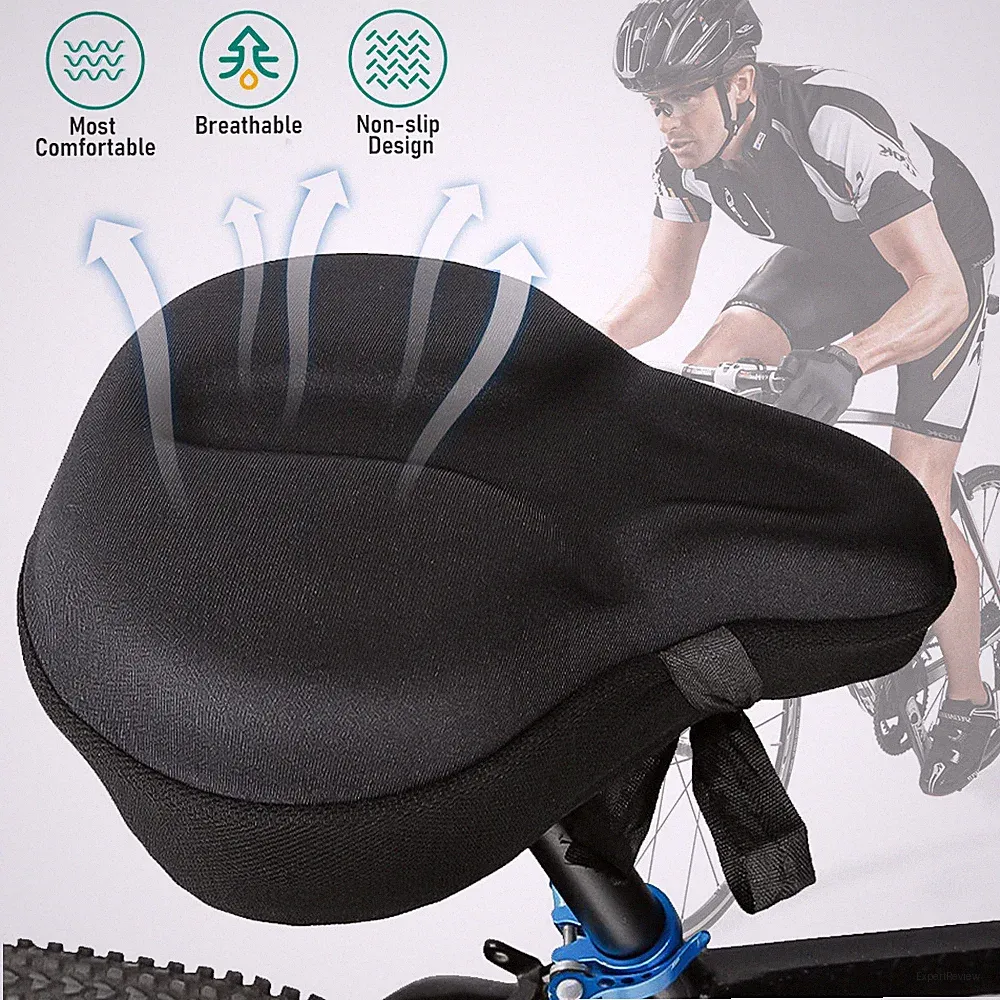 New Comfort Bike Seat Cushion Soft Gel Extra Wide Big Bum Bicycle Saddle Pad