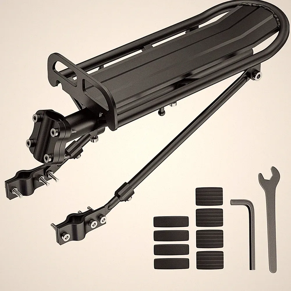 Rear Rack Retractable Aluminum Alloy Bicycle Cargo Rack Mount 55lb