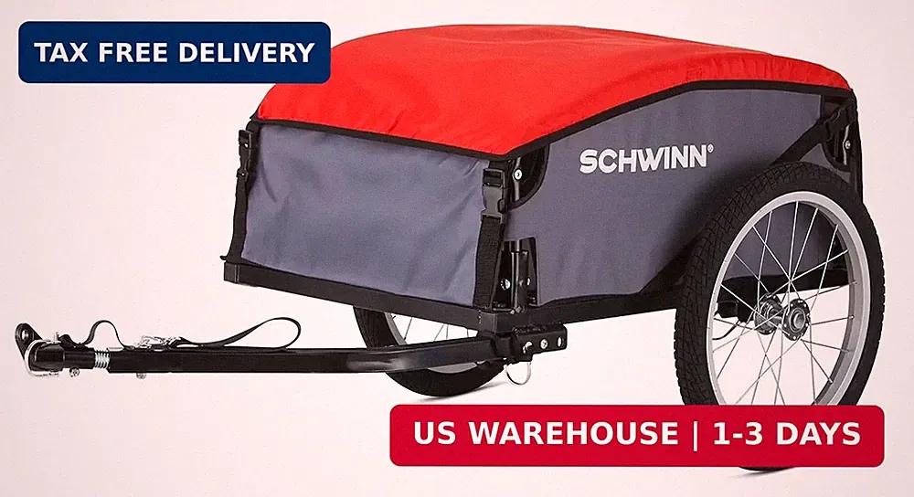 Schwinn Daytripper Bike Cargo Trailer, Holds up to 100 lb, Universal Coupler, Fo