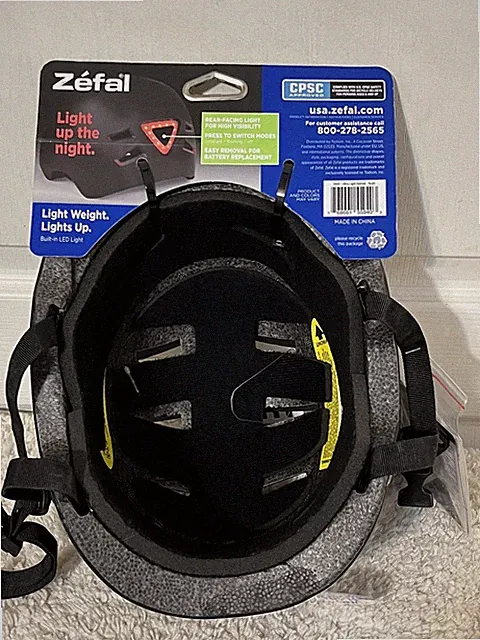 Zefal Ultra Light Youth Bike Helmet, Led Light (Ages 8+) New!